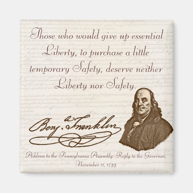 B. Franklin: Freiheit und Sicherheit - Magnet #1 (Vorne)