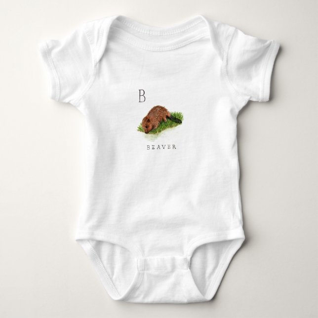 B für Biber-Baby-Bodysuit Baby Strampler (Vorderseite)