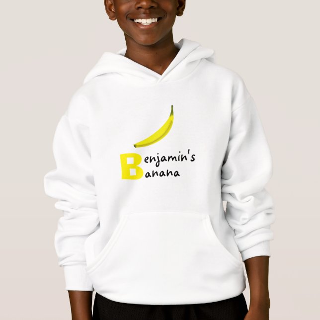 "B" für Ihren Vornamen und Ihre Banane Hoodie (Vorderseite)