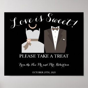 B & G Love is Sweet Brautparty-Hochzeitsposter Poster