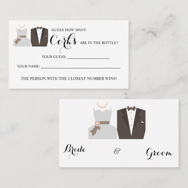 B & G Wie viele Corks Brautparty-Spielkarten Platzkarte (Vorne/Hinten)