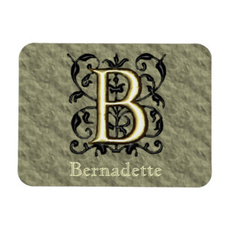 B - geprägtes Vintage-Monogramm (Gold) Magnet