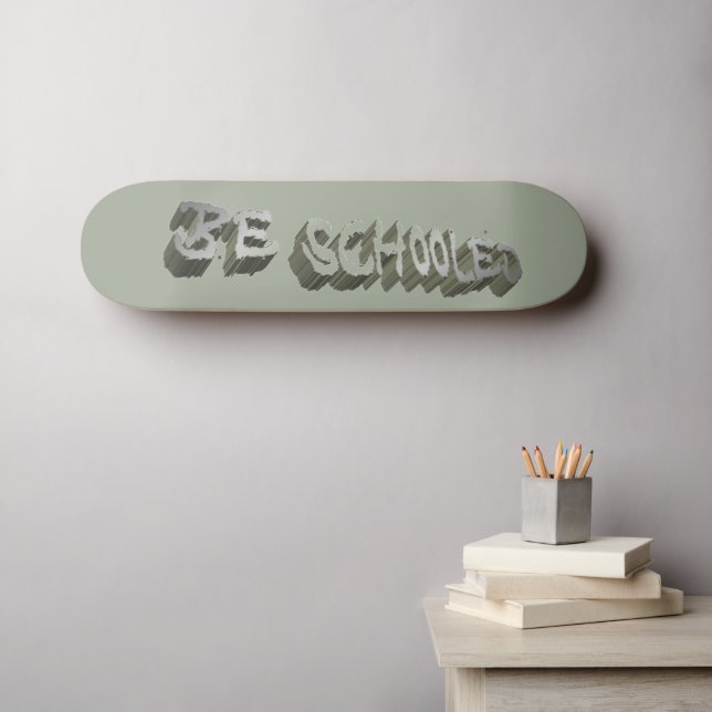 B. Grauweiß Skateboard (Wandkunst (Horz))