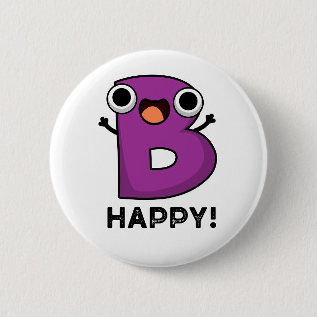 B Happy Funny Alphabet Pub Button (Vorderseite)