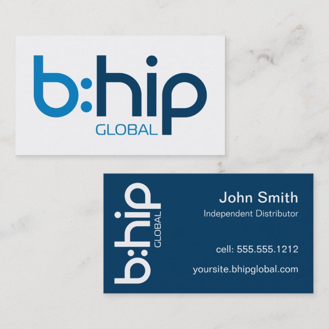 b:HIP Distributor Business Card Blue Visitenkarte (Vorne/Hinten)