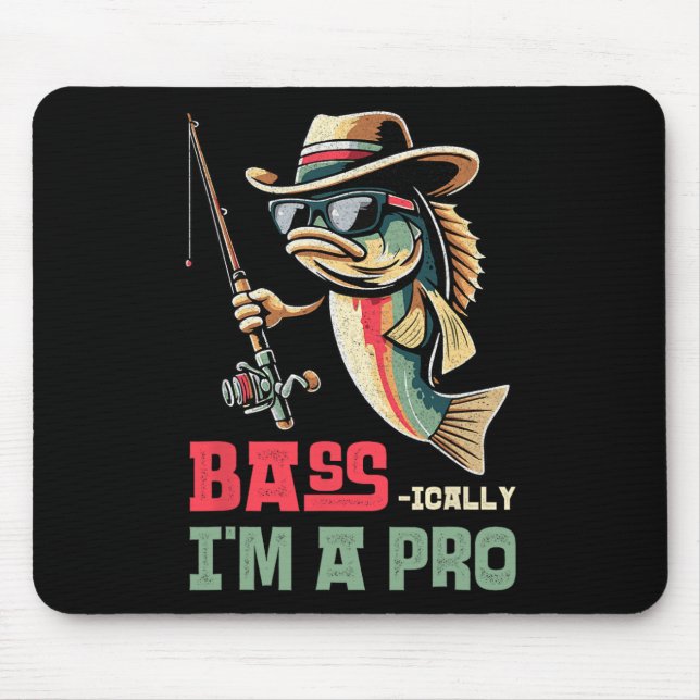 B-i bin ich ein Funny Fishing Liebhaber Mousepad (Vorne)