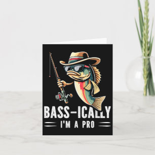 B-i bin ich ein Pro Funny Fishing Liebhaber Fisch Karte