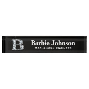 B Imitate Diamond Desk Namplate Namensplakette