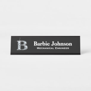 B Imitate Diamond Desk Namplate Schreibtischnamensplakette