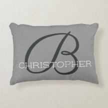 B Initial Stylish Monogram Name Schwarz-weiß Gray