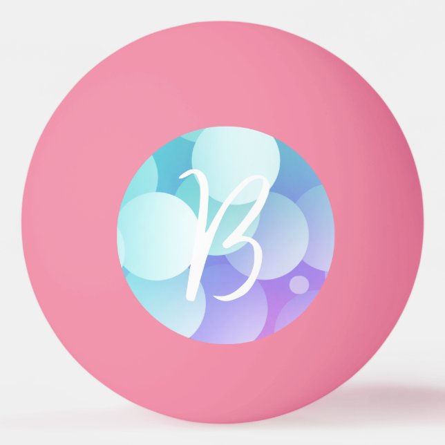 B Initialname Blasen Games Paddle Blue Lila Tischtennisball (Vorderseite)