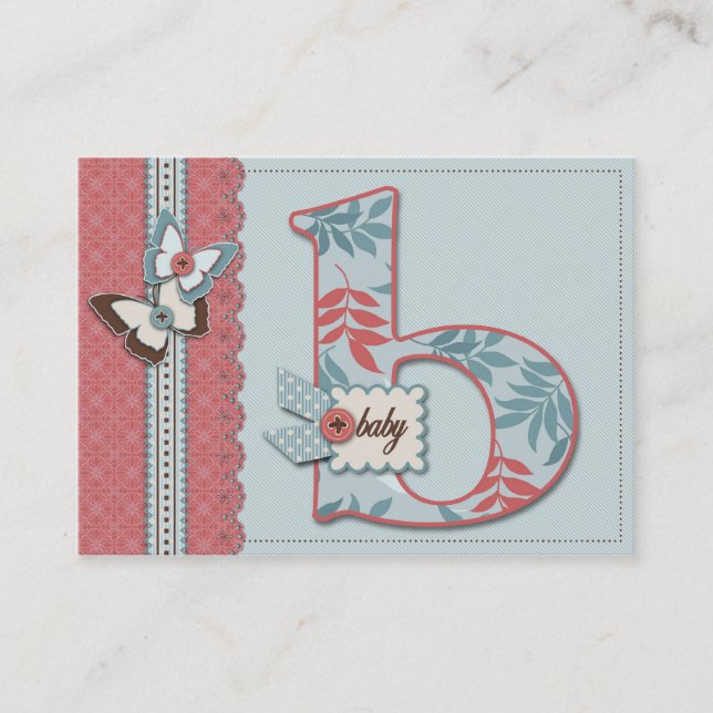B ist für Baby-Erinnerungs-Karte Visitenkarte (Vorderseite)