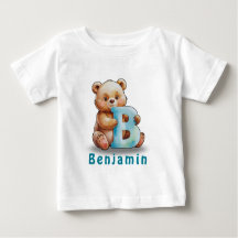 B ist für Bär – Individuelles Baby-T-Shirt mit Nam