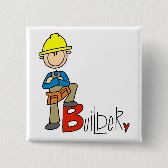B ist für Bauarbeiter Button (Vorderseite)