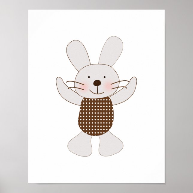 B ist für Bear Bunny Rabbit Art Poster (Vorne)