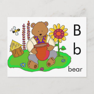 B ist für Bear Postkarte