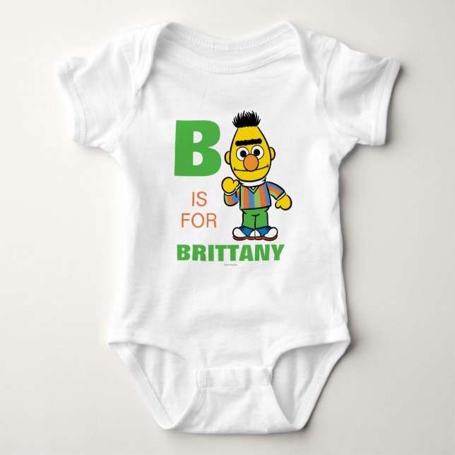 B ist für Bert | Name hinzufügen Baby Strampler (Vorderseite)