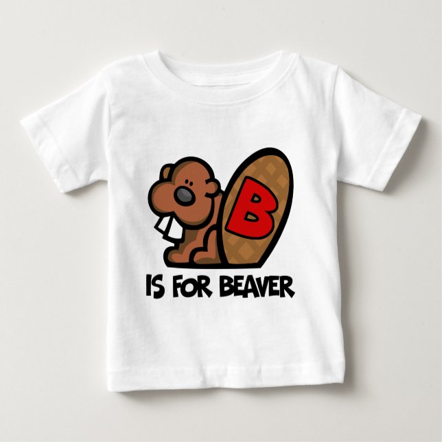 B ist für Biber Baby T-shirt (Vorderseite)