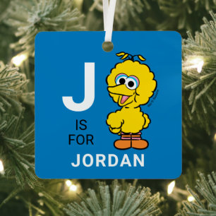 B ist für Big Bird Fügen Sie Ihren Namen Keramik Ornament Aus Metall