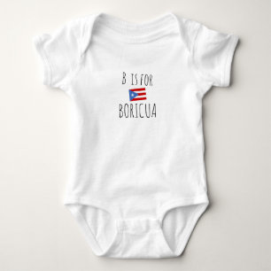 B ist für Boricua Baby Puerto Rico Bodysuit Strampler