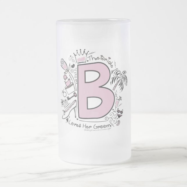 B ist für BRAUT-ROSA Mattglas Bierglas (Mittel)