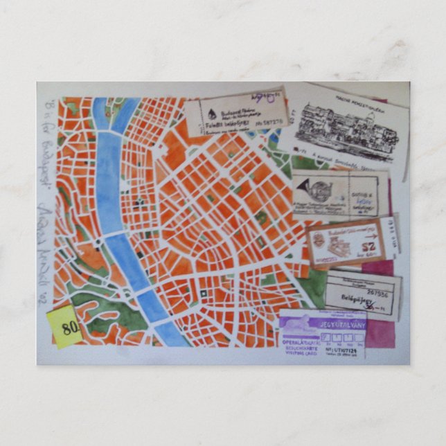 B ist für Budapest Postkarte (Vorderseite)