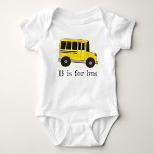 B ist für Bus-Gelben Schulbus-Bildung Alphabet Baby Strampler