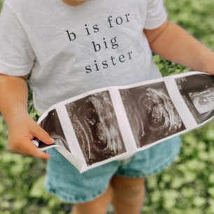 B ist für große Schwester Baby Feinripp-T-Shirt T-shirt