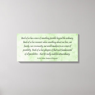 B J Palmer Außergewöhnliches Leben Leinwanddruck