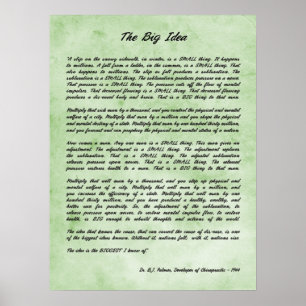 B J Palmer - Die große Idee der Chiropraktik Poster