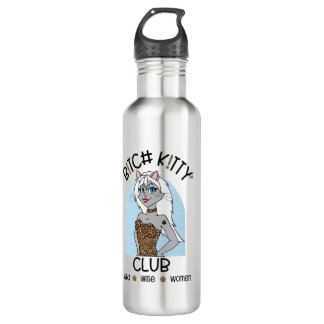 B K!TTY CLUB Girl Blue Leopard Wasserflasche Edelstahlflasche