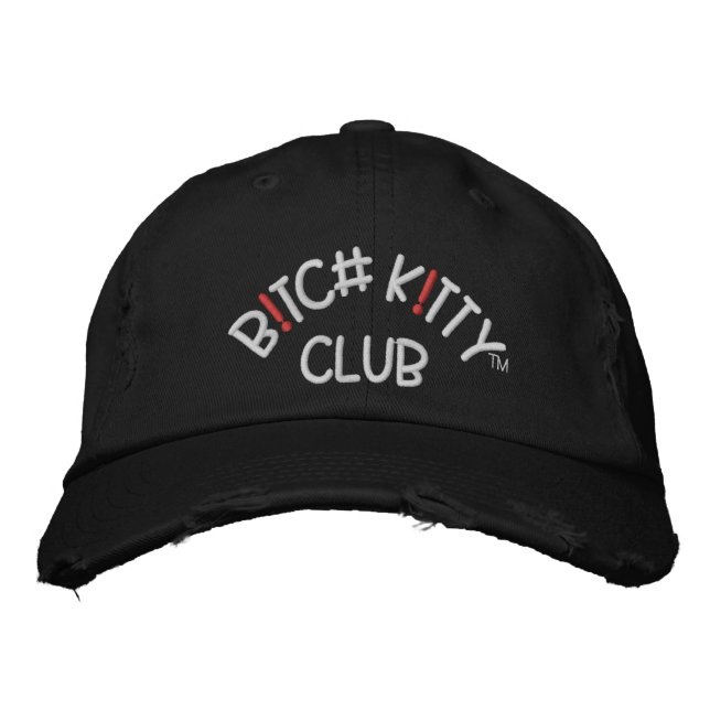 B K!TTY CLUB-Logo Dunkel gekürzte Kappe (Vorderseite)