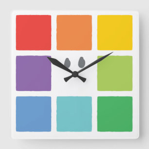 B. Knopf-quadratische Uhr