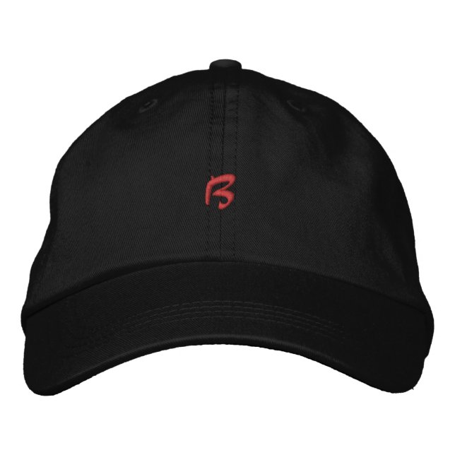 B Letter Initial - Monogram Cap bestickt Hat Bestickte Baseballkappe (Vorderseite)