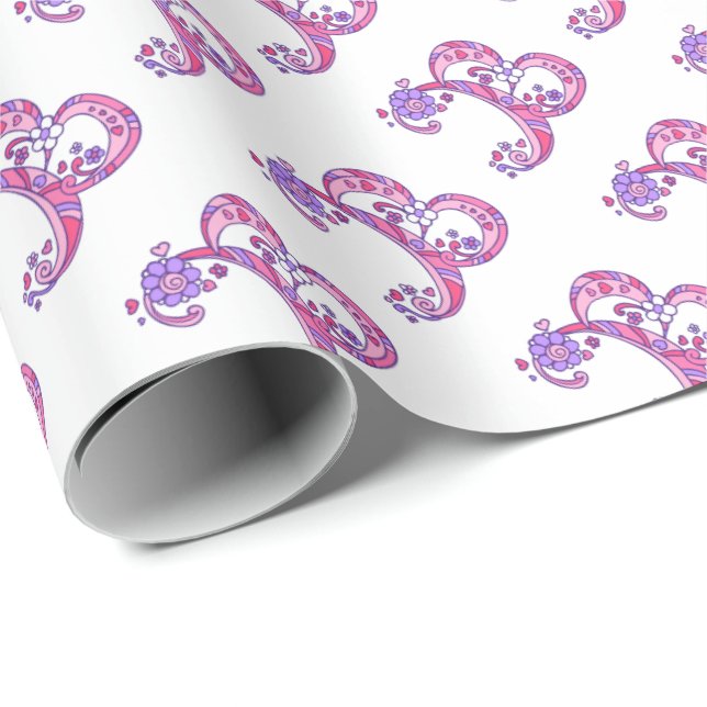 B-Letter-Monogramm-personalisiertes Packpapier (Rolleneckpunkt)