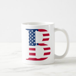 B Letter Patriotic White 11 oz Classic Tasse