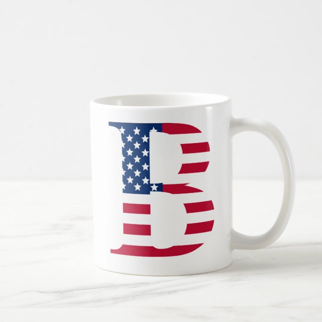 B Letter Patriotic White 11 oz Classic Tasse (Rechts)