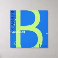 B Monogram, Initial Bar Bat Mitzvah Sign-In Board