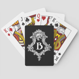B Monogram Initial Spielkarten