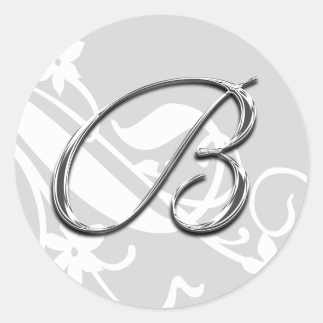 B Monogram Letter Wedding Umschlag Aufkleber Stick (Vorderseite)