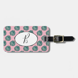 B Monogram Palm Print Turquoise Luggage Tag Gepäckanhänger