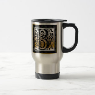 B Monogram Travel Mugs ‚Celtic Black Stone‘ Reisebecher