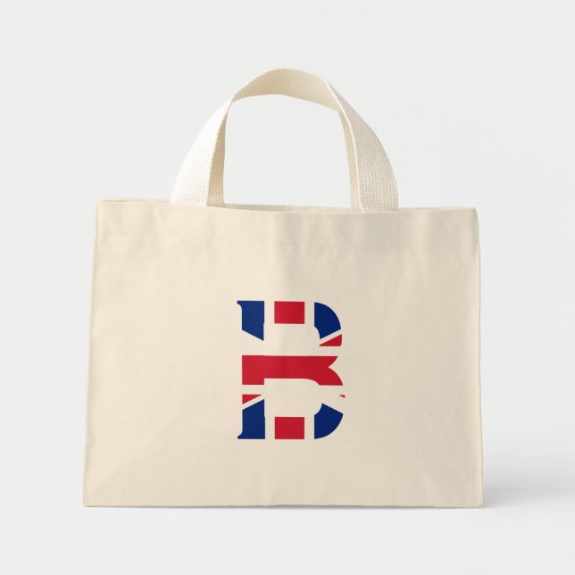 B Monogram überlagert sich auf der Flagge der Unio Mini Stoffbeutel (Vorne)