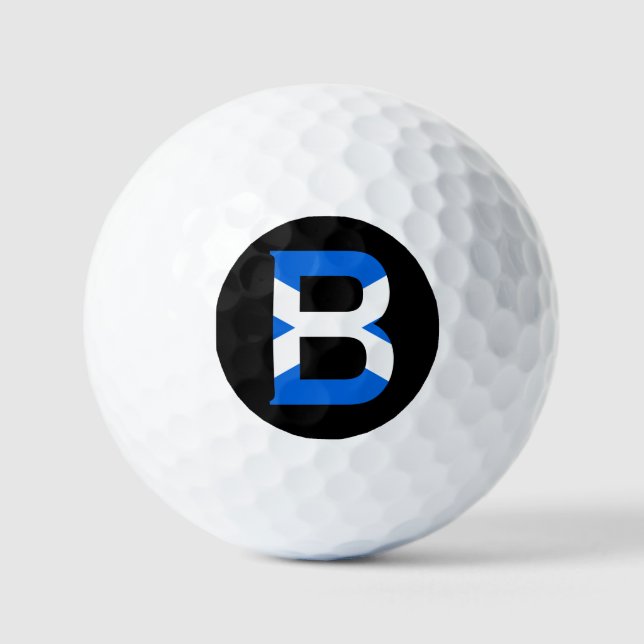 B Monogram überlagert sich auf der schottischen Fl Golfball (Vorderseite)