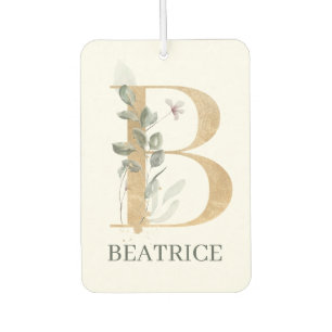 B Monogramm Floral Personalisiert Autolufterfrischer