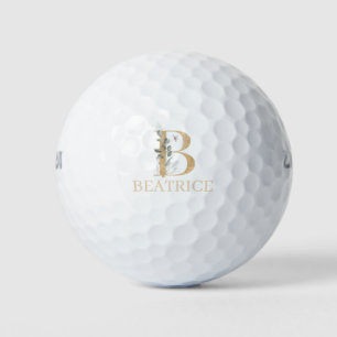 B Monogramm Floral Personalisiert Golfball