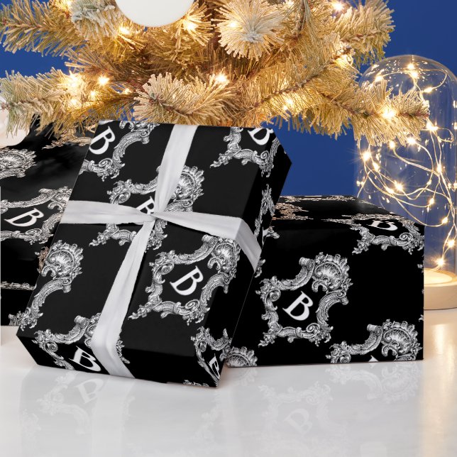 B Monogramm Initiale Geschenkpapier (Feiertage)