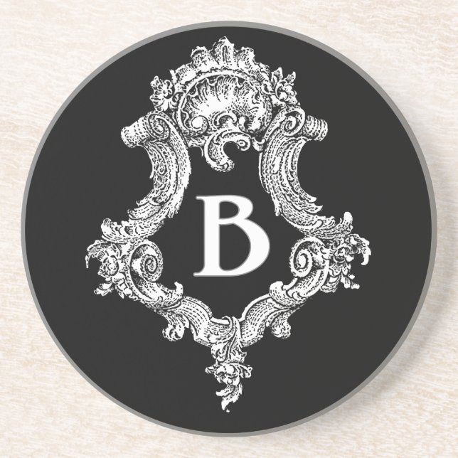 B Monogramm Initiale Untersetzer (Vorne)