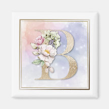 B Monogramm Pink Floral