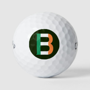 B Monogramm überlagert auf irischer Flagge cwb gbt Golfball